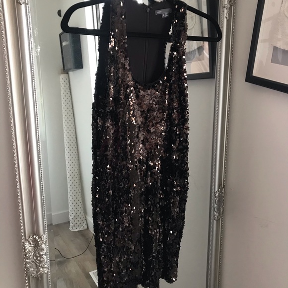 Vince Sequined Brown Tank Dress - Picture 1 of 2